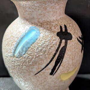 Vintage hand-painted German ceramic vase, mid-century